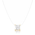 NECKLACE NYLON STRING SQUARE CUBIC ZIRCONIA 8X8MM