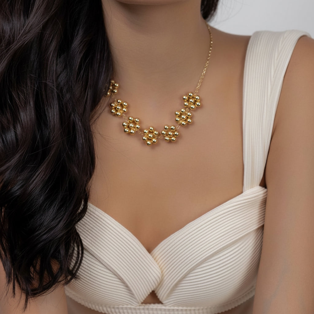 NECKLACE SPHERE FLOWERS