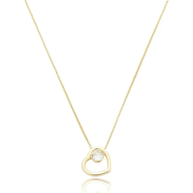 NECKLACE HEART WITH CUBIC ZIRCONIA