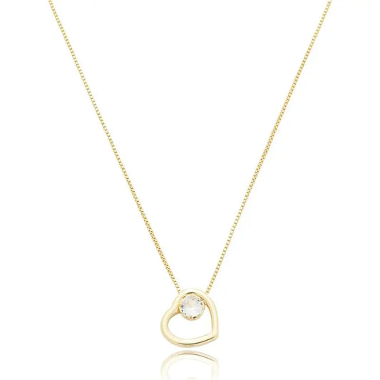 NECKLACE HEART WITH CUBIC ZIRCONIA