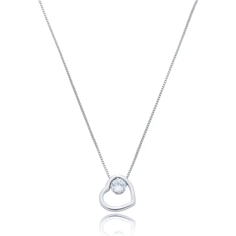 NECKLACE HEART WITH CUBIC ZIRCONIA