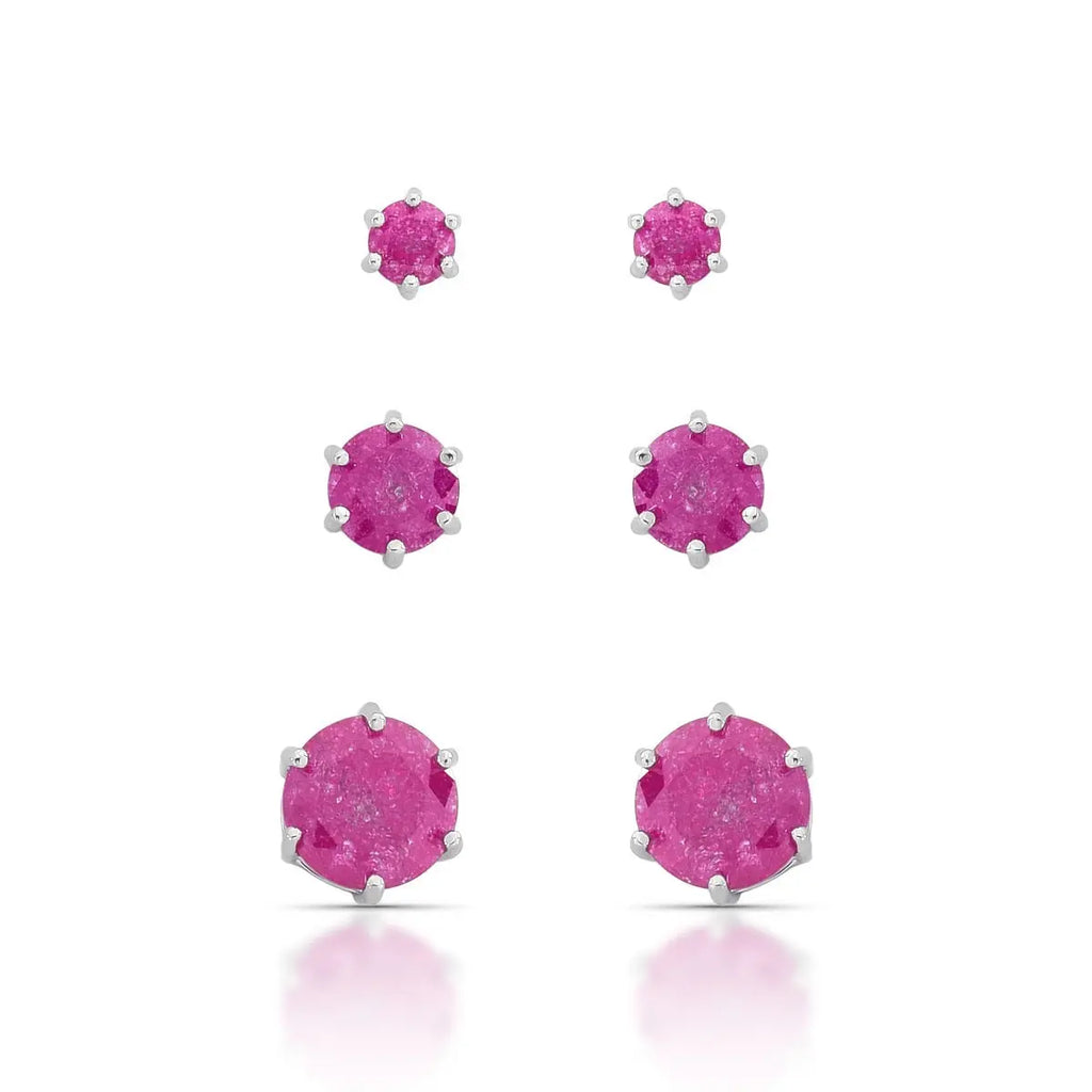 EARRING STUDS TRIO FUSION CANDY COLOR CRUSTAL