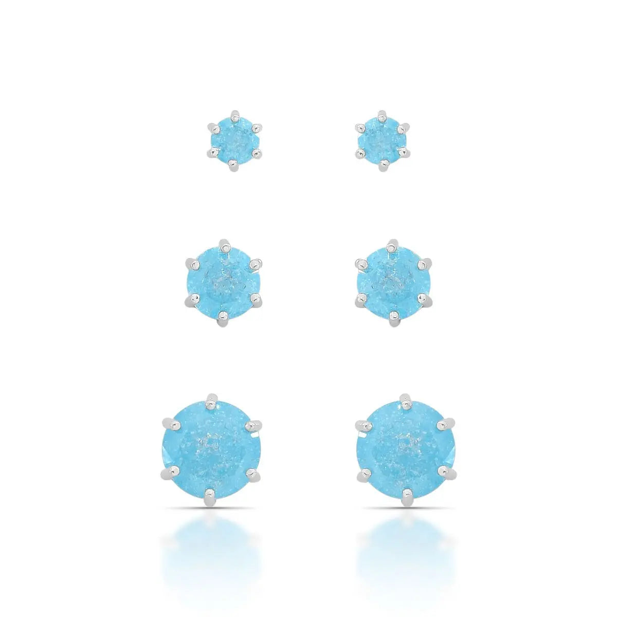 EARRING STUDS TRIO FUSION CANDY COLOR CRUSTAL