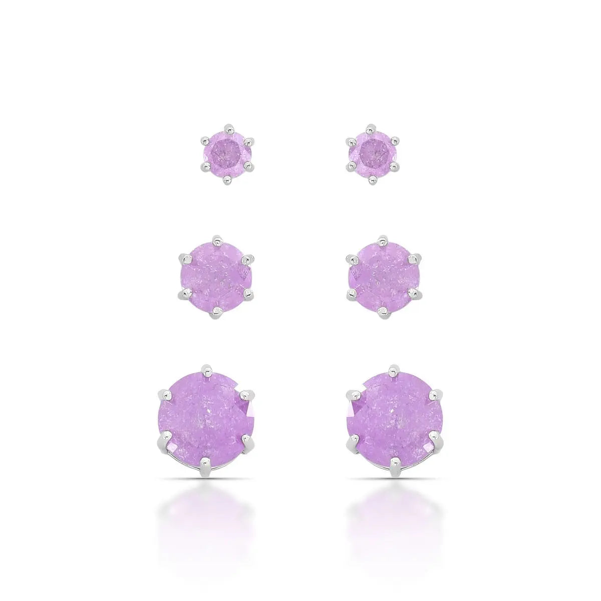 EARRING STUDS TRIO FUSION CANDY COLOR CRUSTAL
