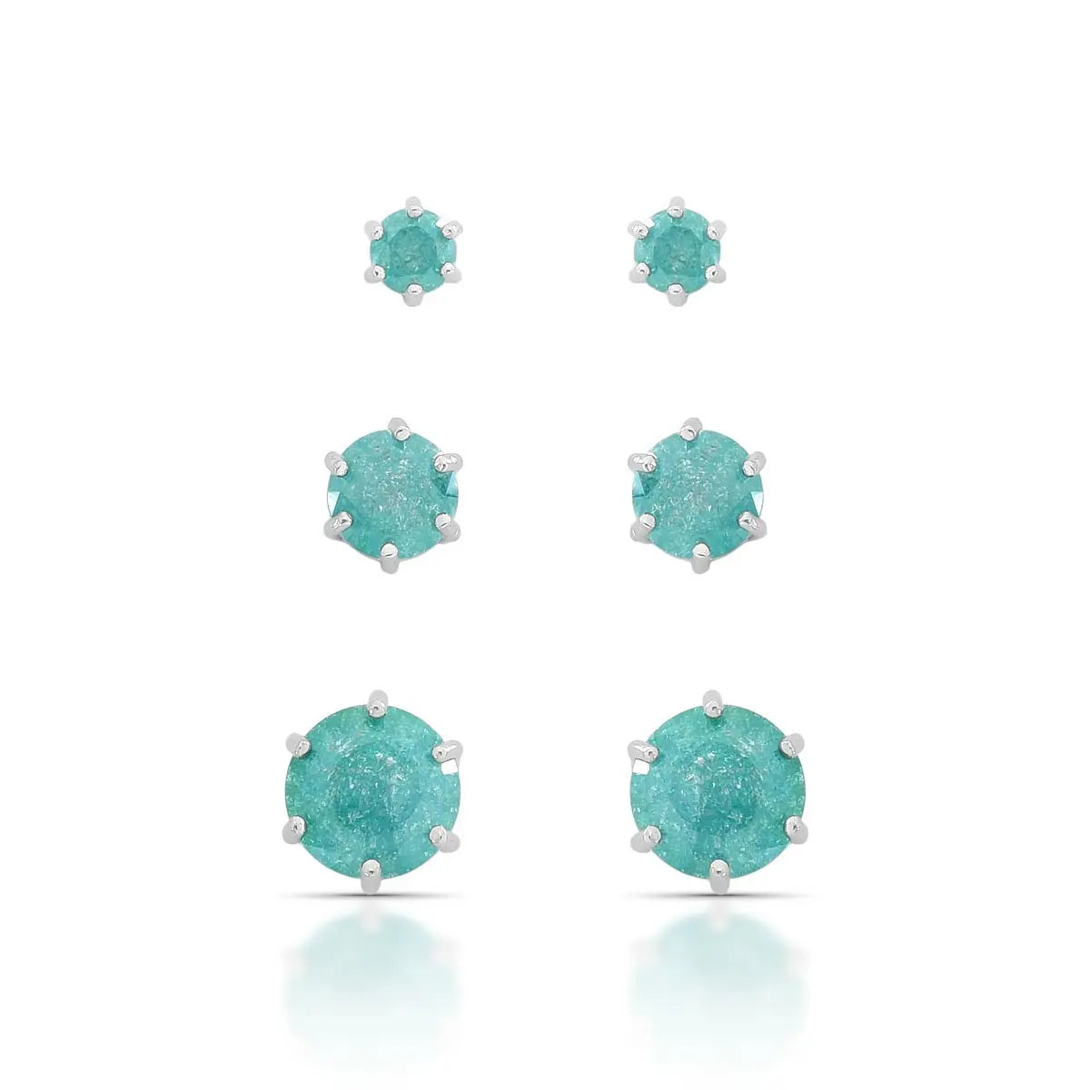 EARRING STUDS TRIO FUSION CANDY COLOR CRUSTAL