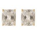 EARRINGS RECTANGLE CUBIC ZIRCONIA 12x9mm