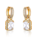 EARRING HOOPS SQUARE CUBIC ZIRCONIA