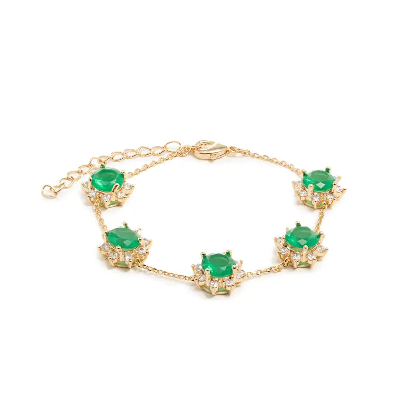 BRACELET EMERALD GREEN FUSION CRYSTALS
