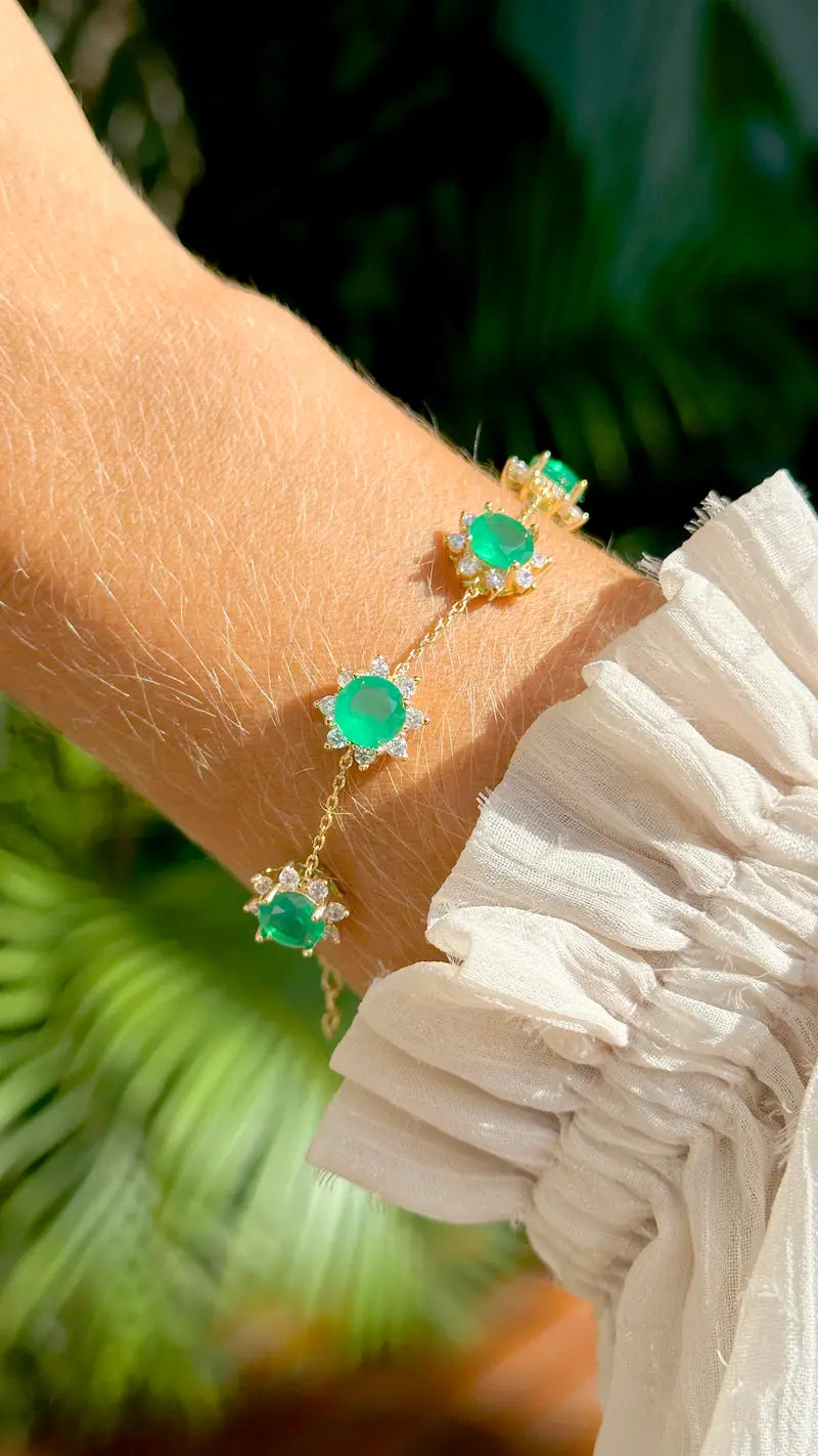 BRACELET EMERALD GREEN FUSION CRYSTALS