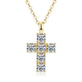 NECKLACE CROSS 3.5MM MOISSANITES