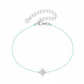 BRACELET BLUE SKY STRING MOISSANITE CLOVER 2.5MM