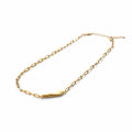 NECKLACE CHAIN WITH BRUSHED ORGANIC SIDE PENDANT