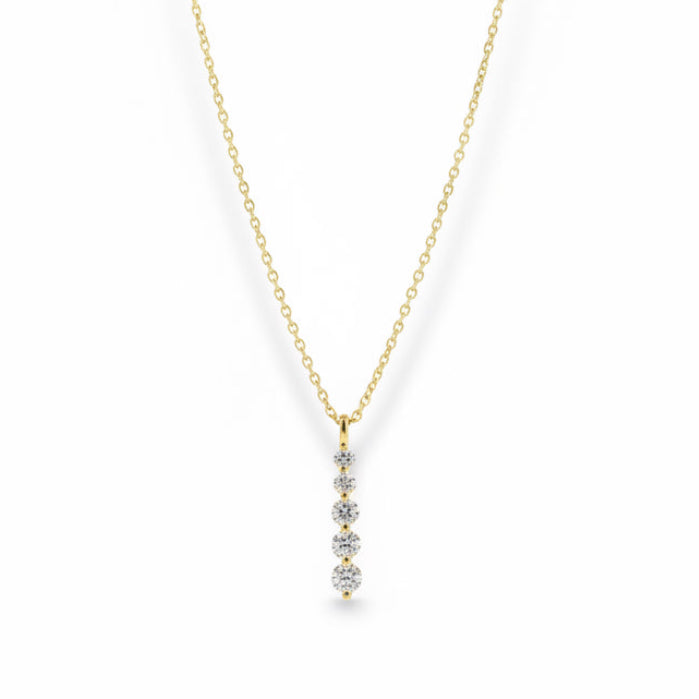 NECKLACE 5 MOISSANTES VERTICAL BAR