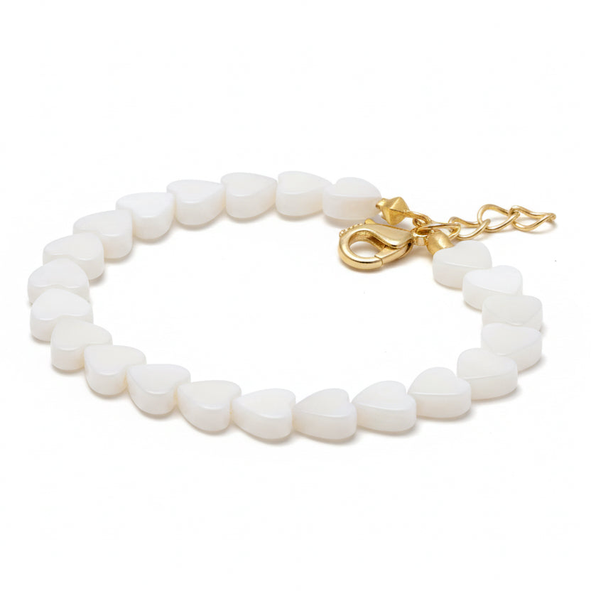 BRACELET MOTHER OF PEARL HEARTS