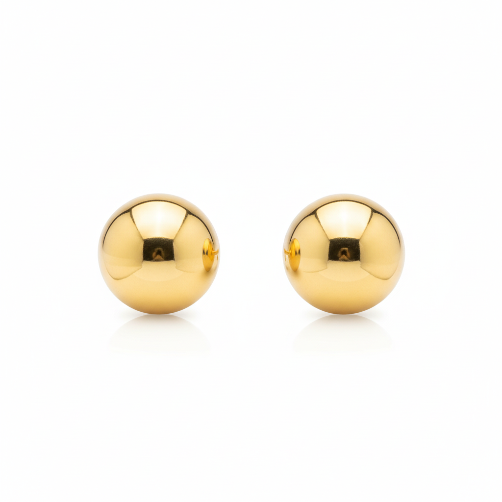 EARRINGS HALF SPHERE 15MM