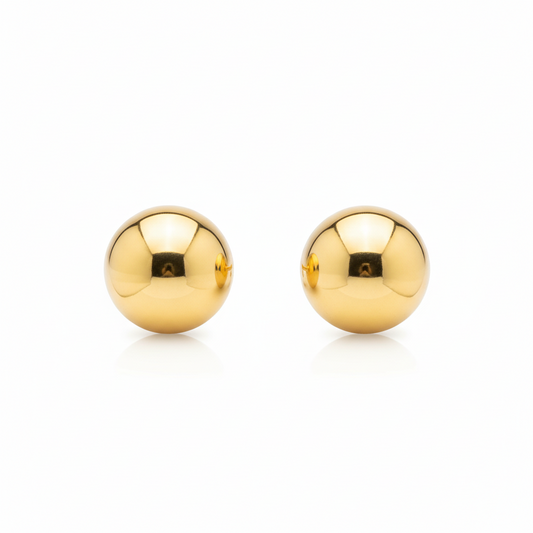 EARRINGS HALF SPHERE 15MM