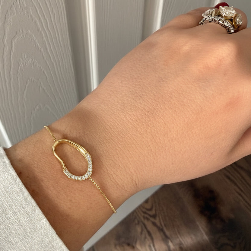 BRACELET ORGANIC SHAPE WITH CRYSTALS