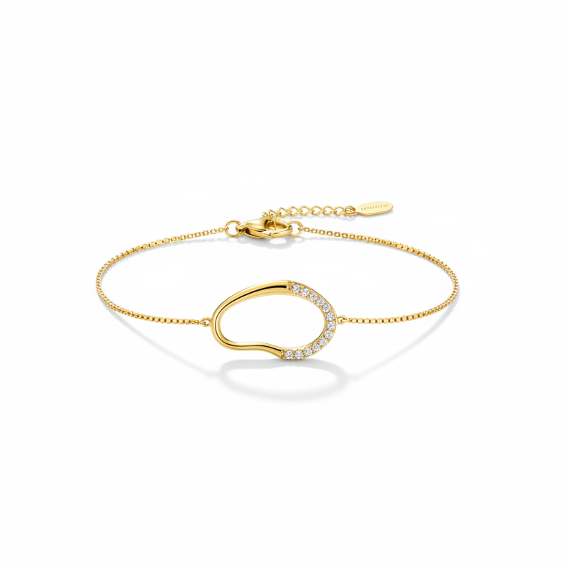 BRACELET ORGANIC SHAPE WITH CRYSTALS