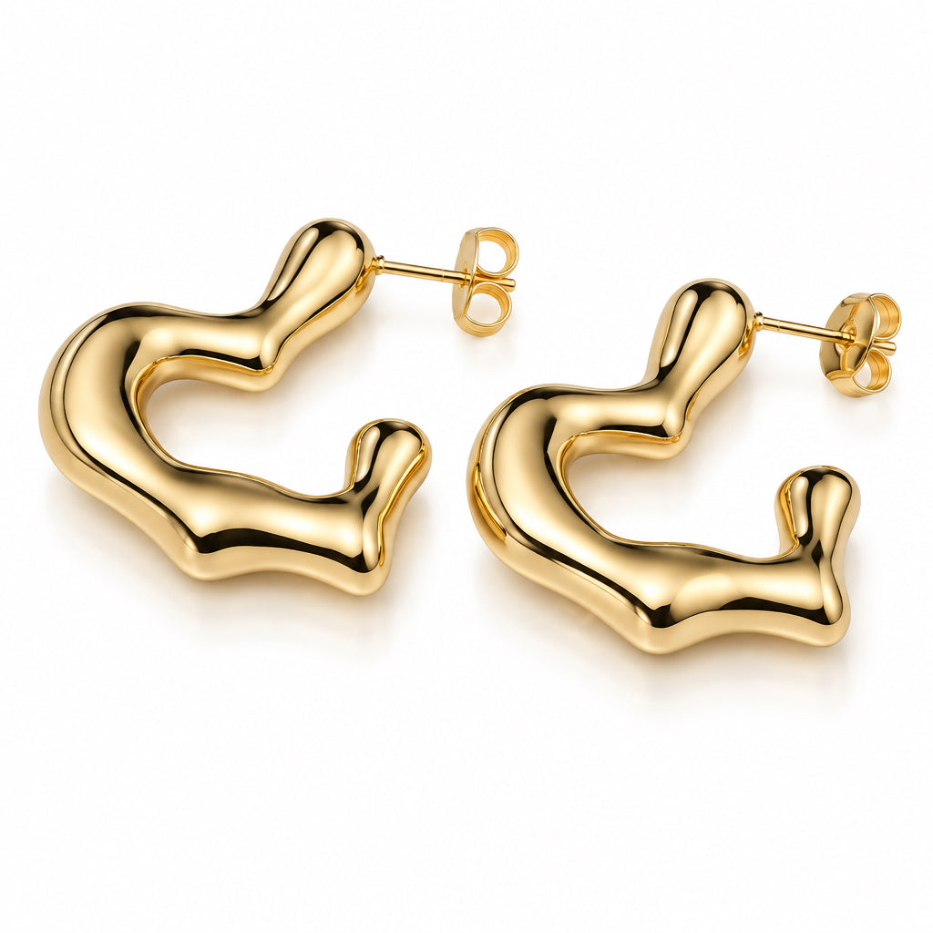 EARRING HOOPS ORGANIC HEART