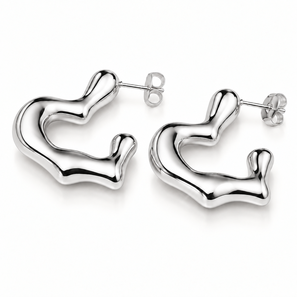 EARRING HOOPS ORGANIC HEART