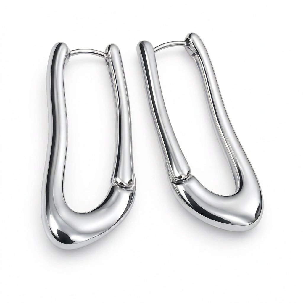 EARRING LONG ORGANIC HOOP