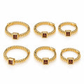 TRIO EARRING HOOPS BROWN MINI SQUARES