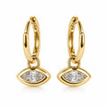EARRING HOOPS EYE PENDANT CRYSTAL