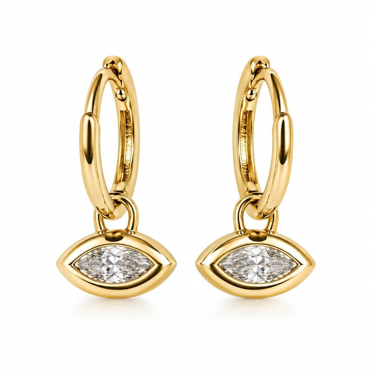 EARRING HOOPS EYE PENDANT CRYSTAL
