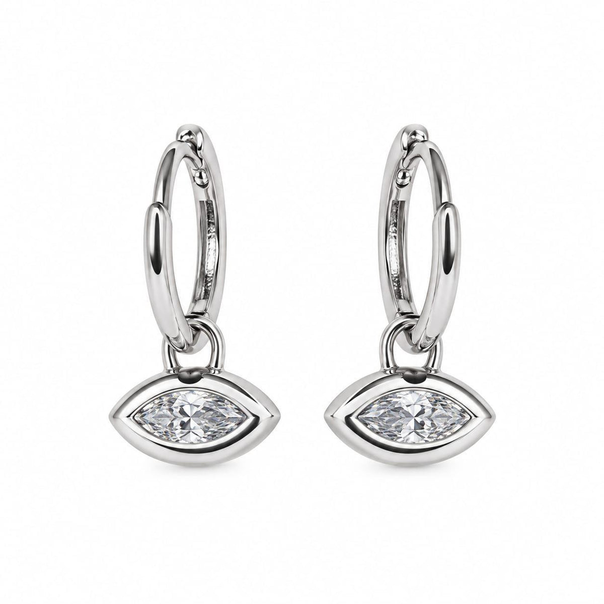 EARRING HOOPS EYE PENDANT CRYSTAL
