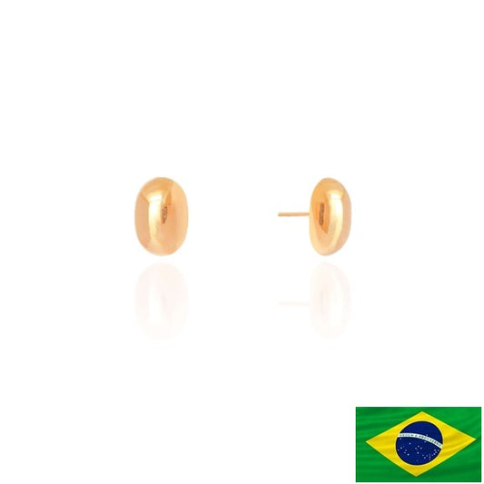 EARRINGS OVAL STUD 1.2CM