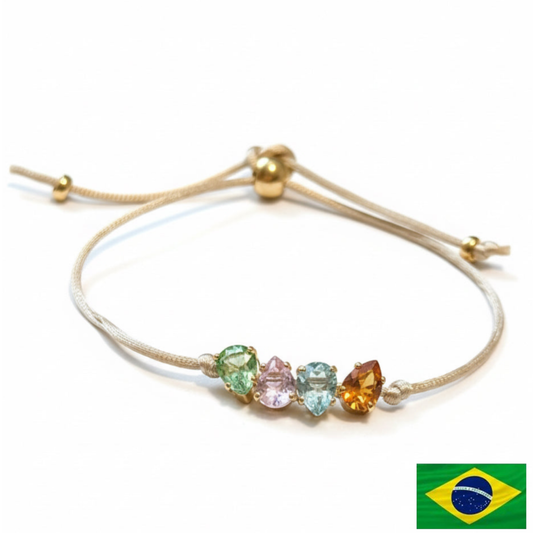 BRACELET SILK STRING 4 COLOR CRYSTALS