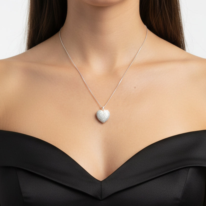 NECKLACE PAVE HEART