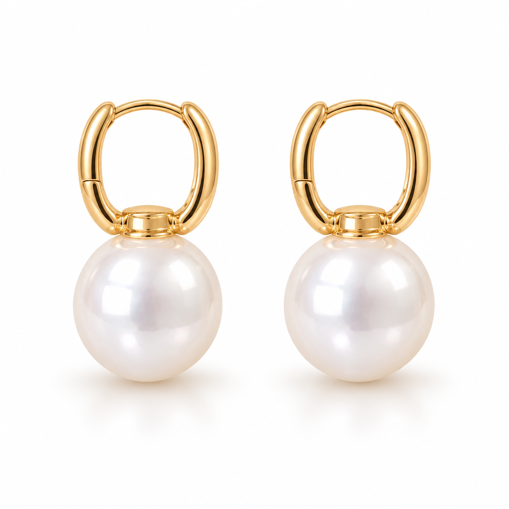 EARRING HOOPS LARGE PEARL