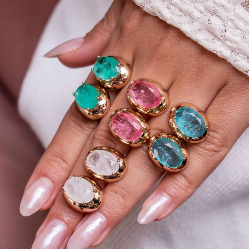 EARRINGS LUXURY OVAL FUSION CRYSTAL
