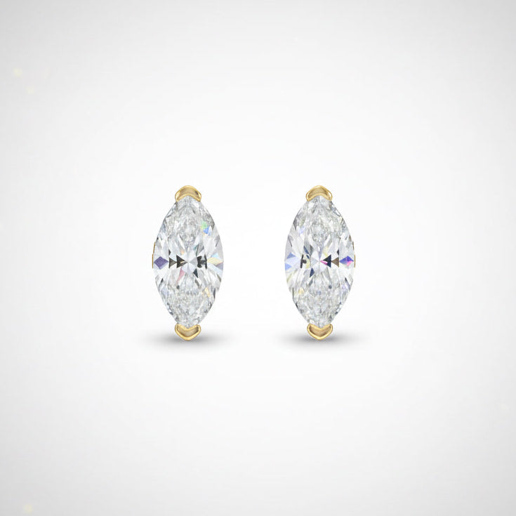 EARRING STUDS 0.5ct MARQUISE CUT MOISSANITE 4x8mm