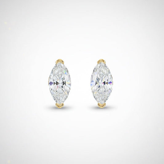 EARRING STUDS 0.5ct MARQUISE CUT MOISSANITE 4x8mm