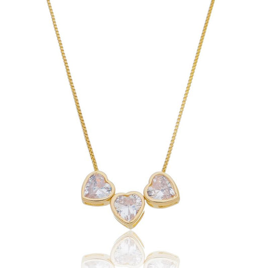 NECKLACE 3 HEARTS ZIRCON