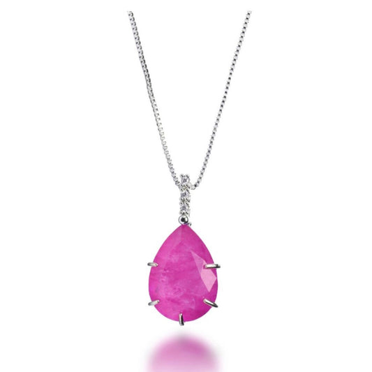 NECKLACE TEAR DROP PINK FUSION