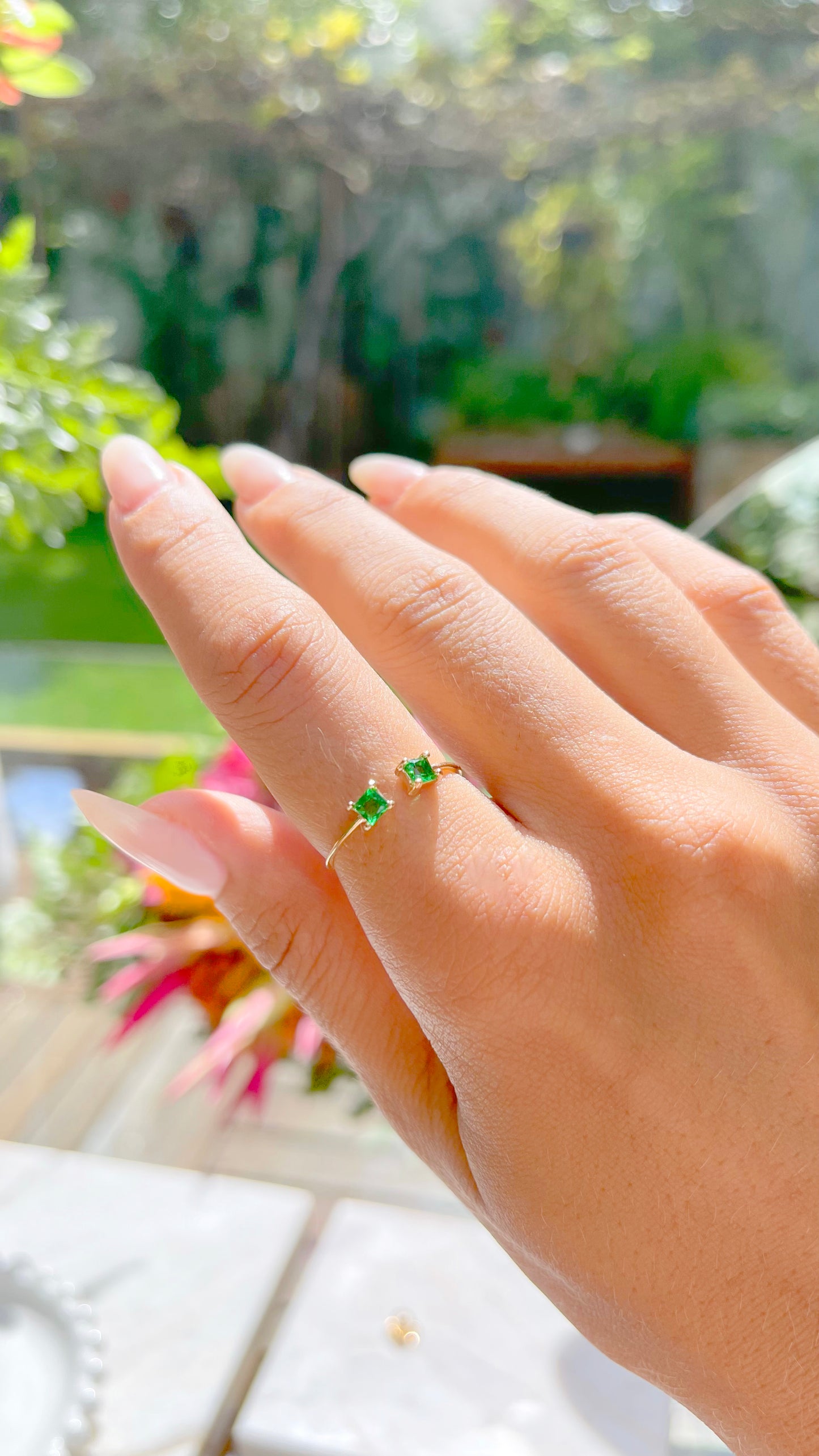 RING EMERALD MINI SQUARES