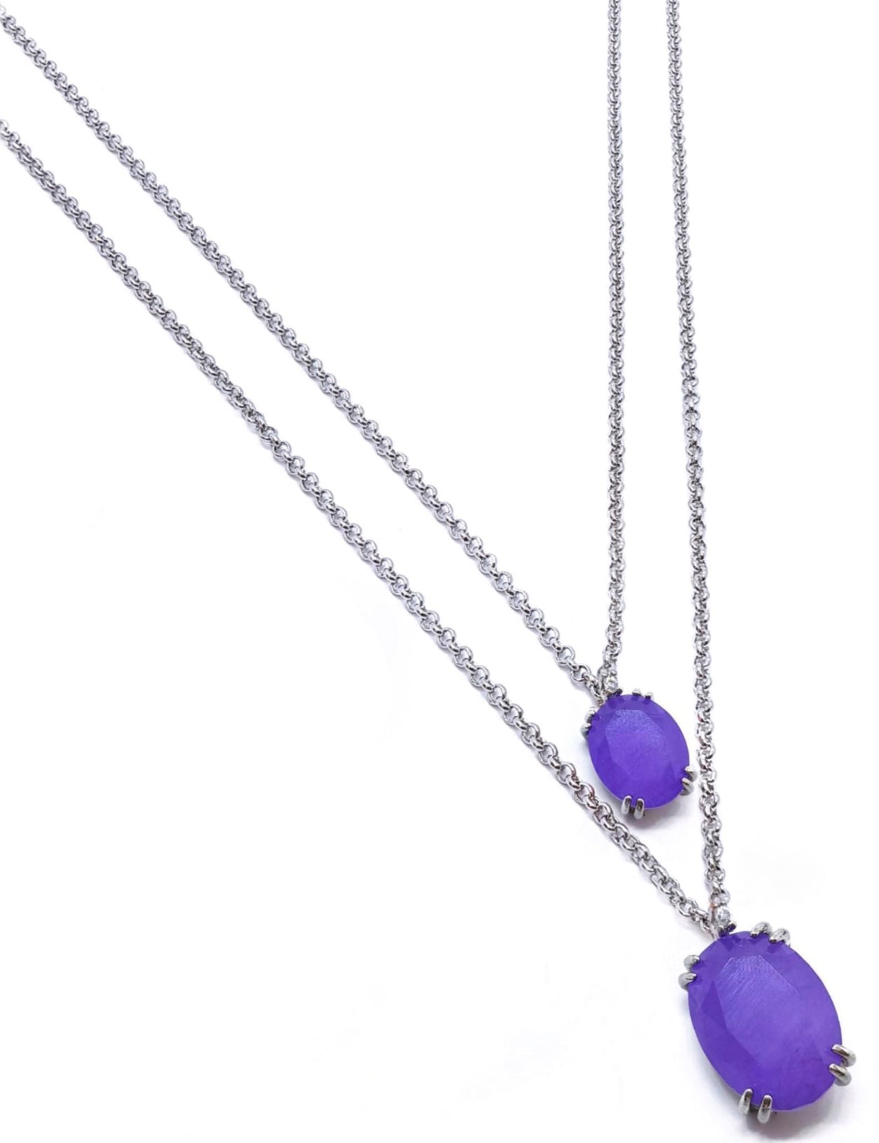 NECKLACE 2 in 1 PURPLE TANZANITA FUSION CRYSTAL