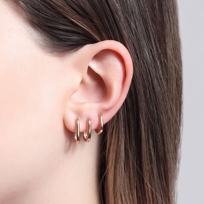 EARRING TRIO HOOPS OVAL