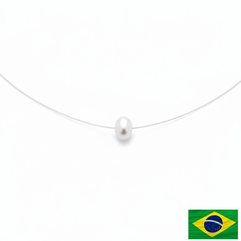 NECKLACE NYLON STRING SOLITAIRE PEARL