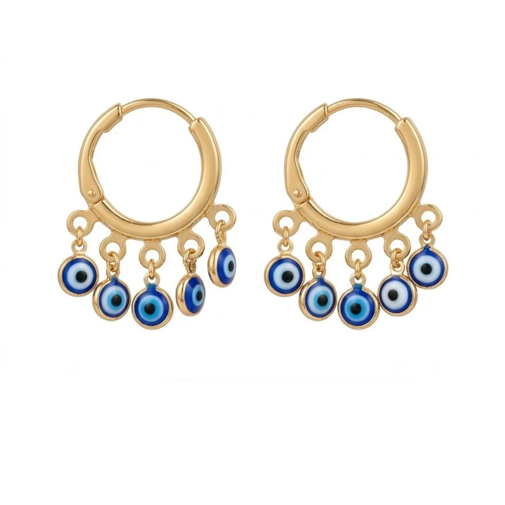 EARRING HOOPS MINI GREEK EYES