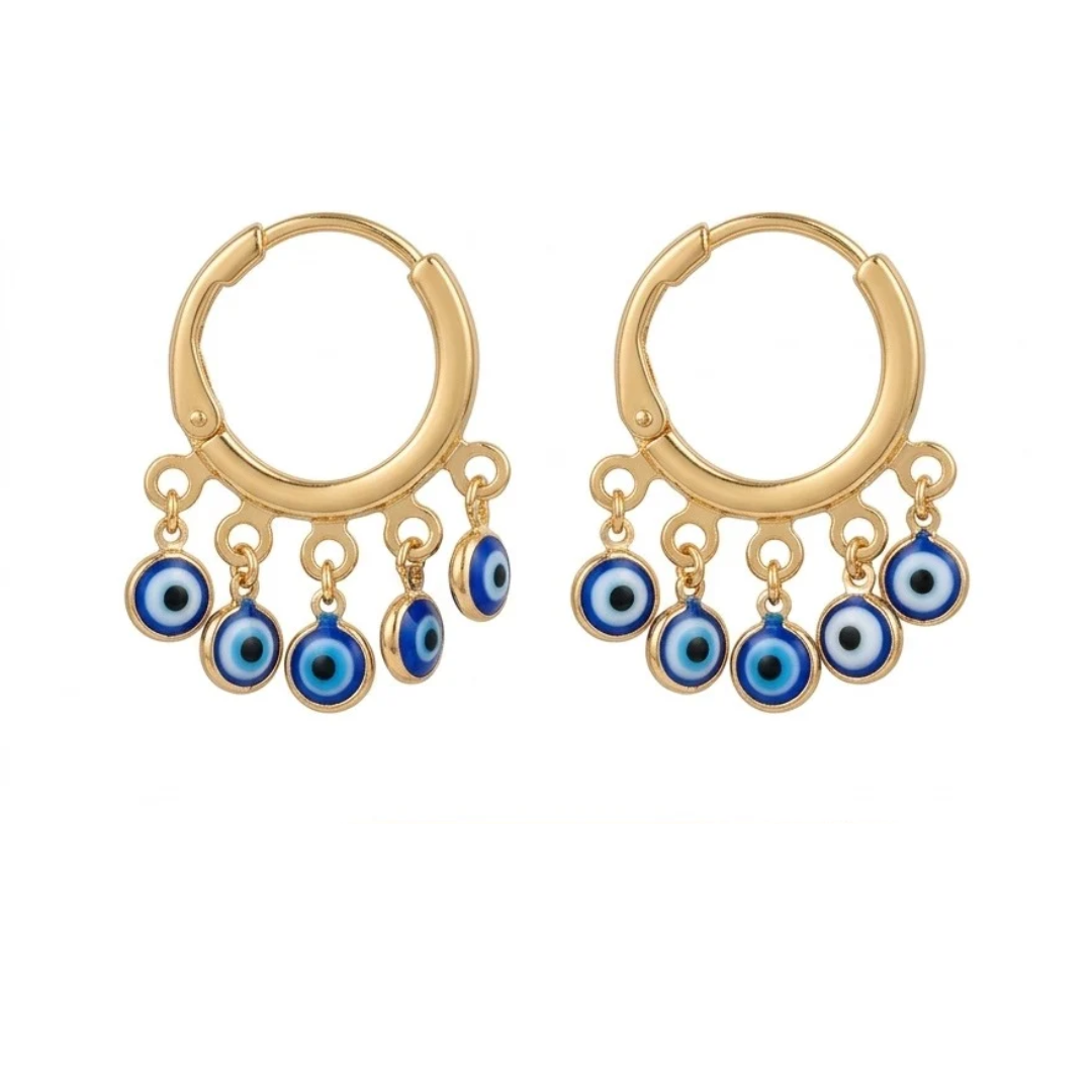 EARRING HOOPS MINI GREEK EYES