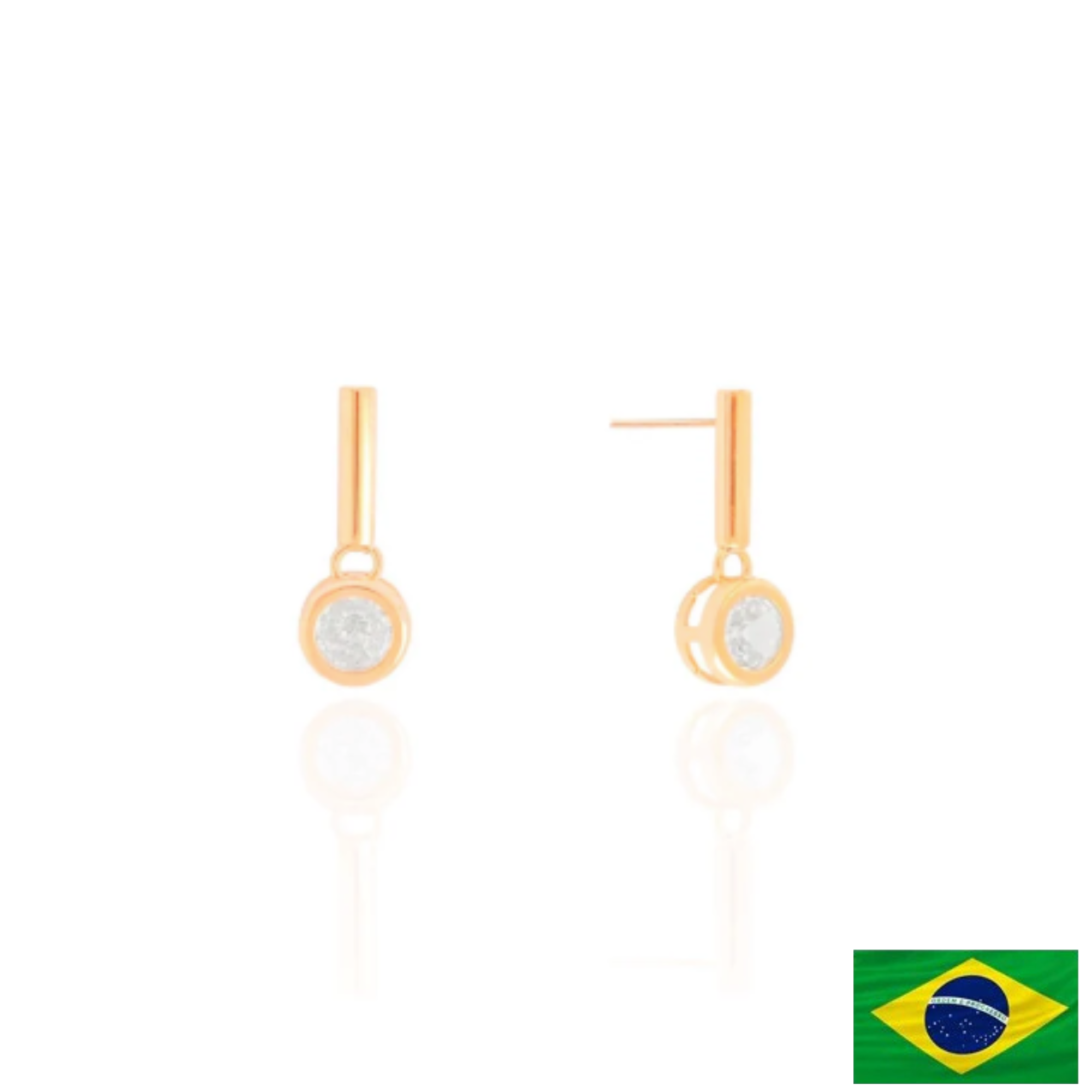 EARRINGS VERTICAL BAR WITH CUBIC ZIRCON