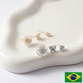 EARRING STUDS TRIO FLOWER BUTTERFLY