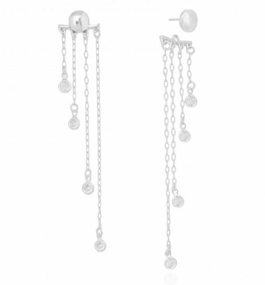 EARRING FRINGE CHAIN WITH CRYSTALS