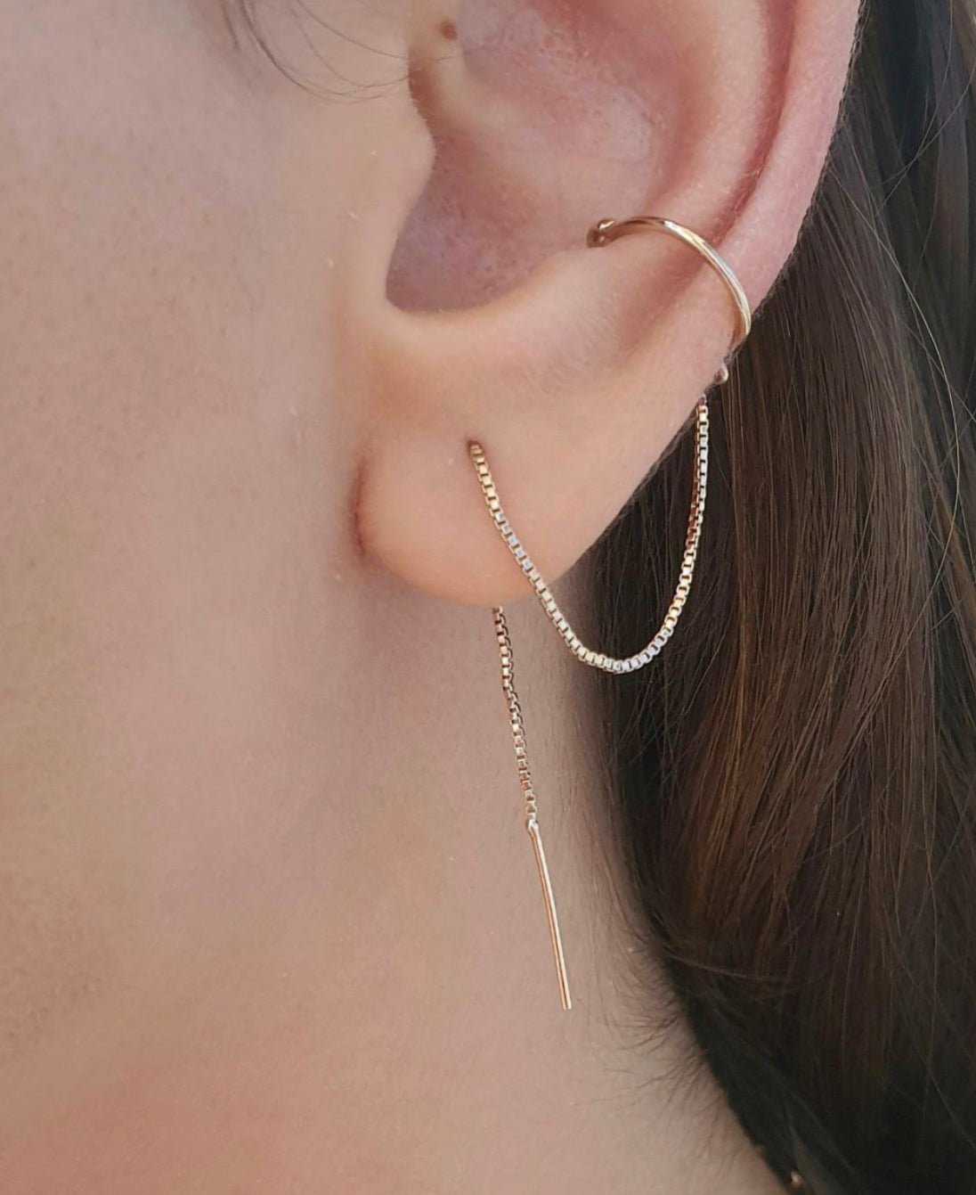 EARCUFF + EARRING CHAIN (one piece)