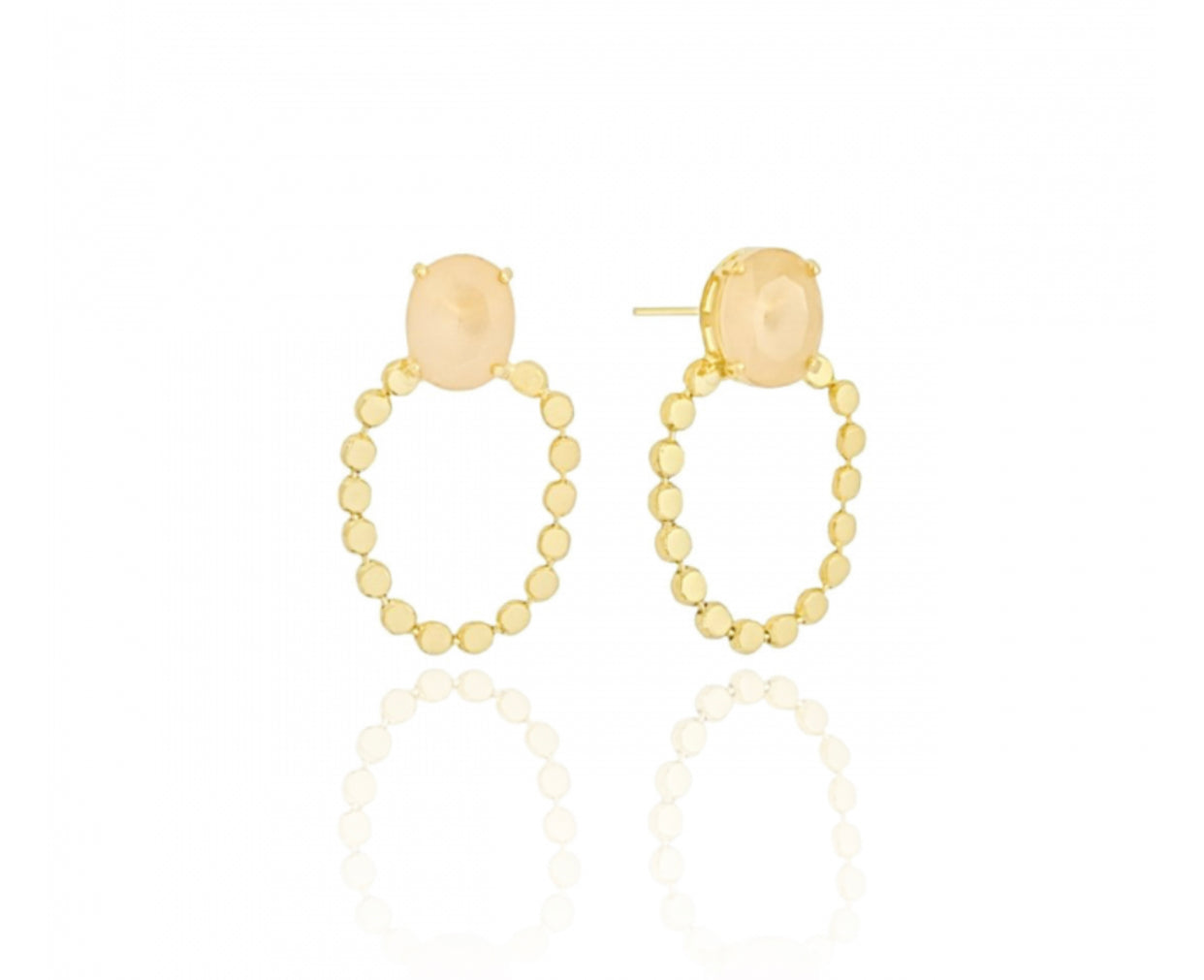 EARRING GEM + CIRCLE FLAT