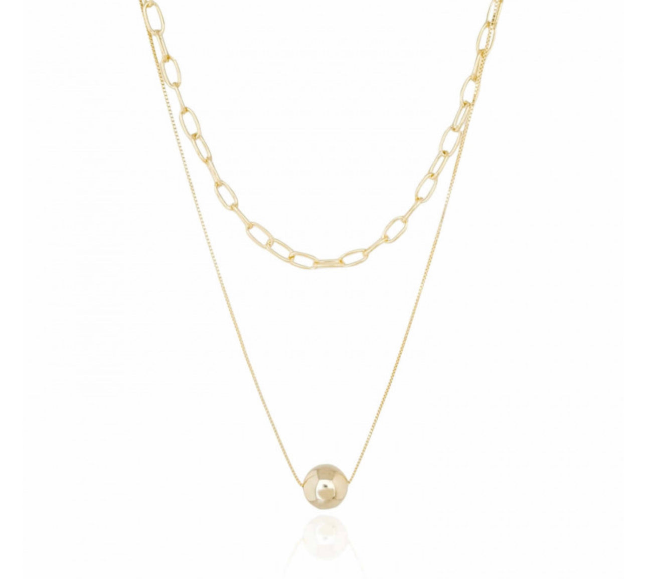 NECKLACE SPHERE + CHAIN 2in1